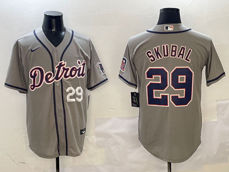 Men Detroit Tigers #29 Skubal Grey Game 2025 Nike MLB Jersey style 3123->detroit tigers->MLB Jersey
